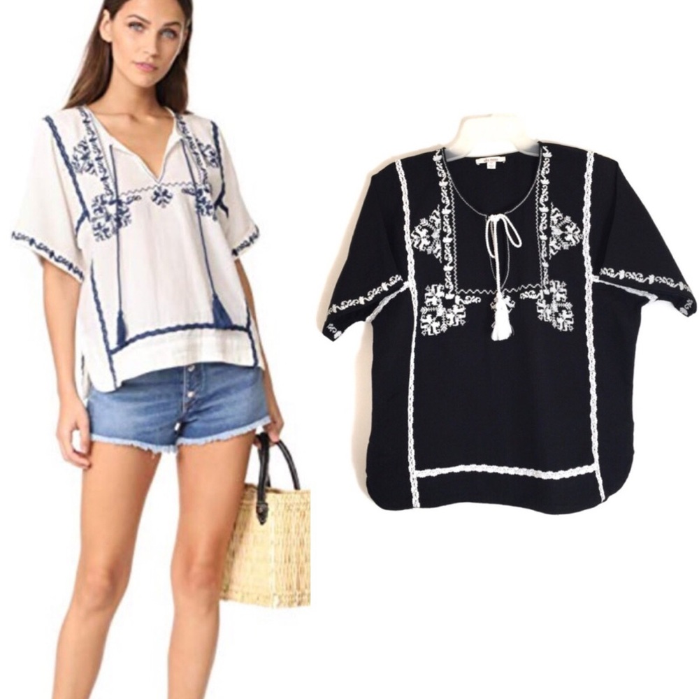 NWOT ELA MOSS  Marini EMBROIDERED Blouse